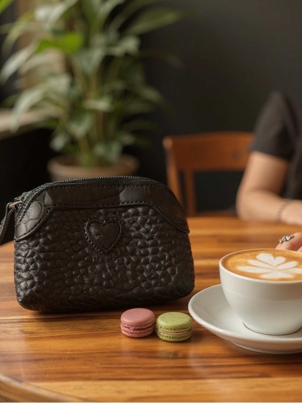 Brighton zip closurer coin purse with heart shaped design
